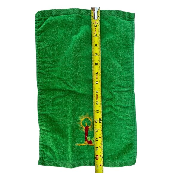 Embroidered Green Holiday Hand Towels Set Of 2 With Candle Design By Ames - Picture 8 of 8